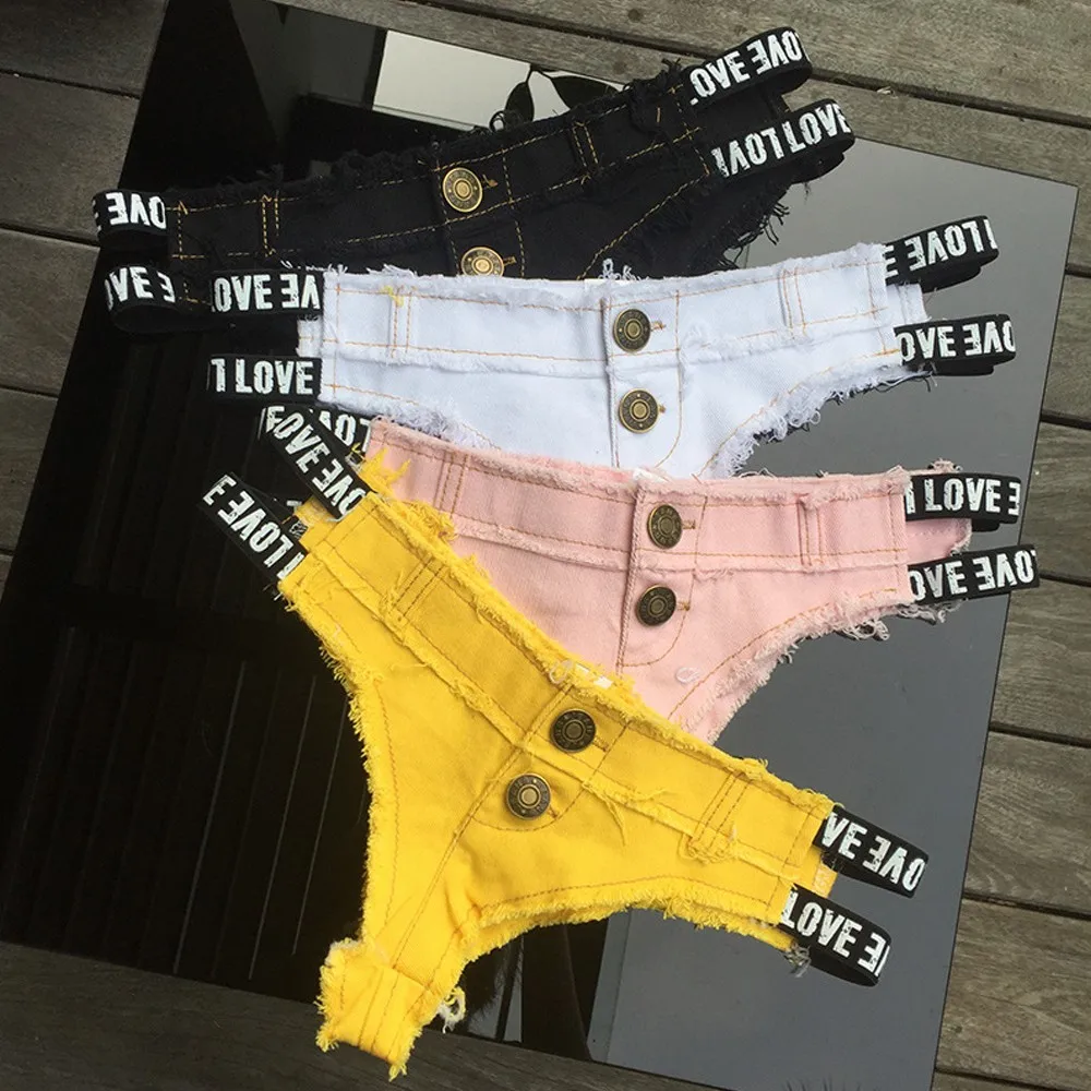 Винтажные шорты в стиле ретро женские джинсовые сексуальные мини стринги узкие