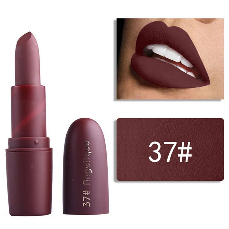 37 Miss Rose, женская сексуальная матовая губная помада, гладкая, пигмент, Levre Batom mate, водостойкая, стойкая губная помада, макияж, Натуральная губная помада - Цвет: 37
