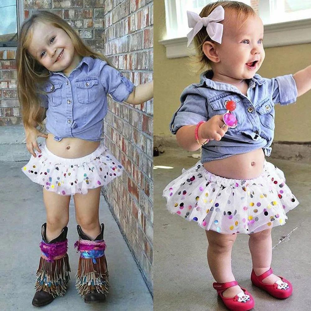 Комплект одежды из 2 предметов для маленьких девочек футболка с принтом Midriff baring +