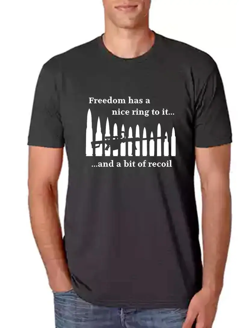Футболка Freedom Has A Nice Ring To It футболка с изображением пистолета Мужская 2019 брендовая