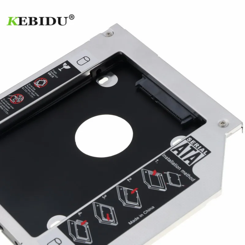 Kebidu Алюминиевый металлический 2 й HDD Caddy 12 7 мм SATA 3 0 коробка для жесткого диска 5