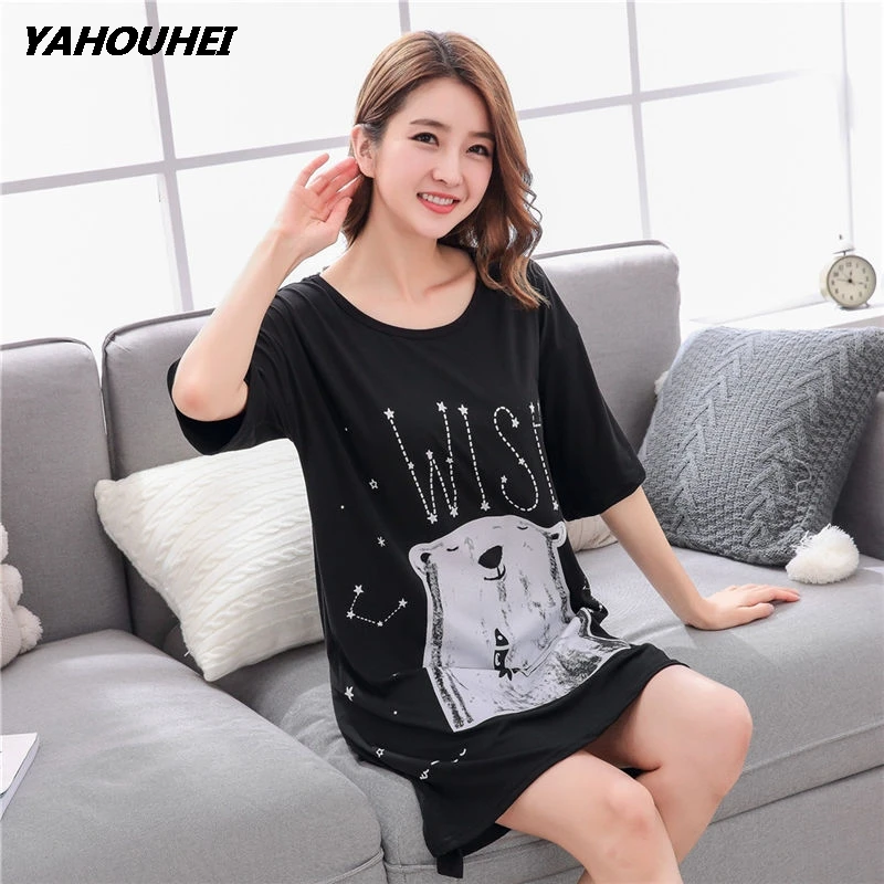 zimuxiong women Женские пижамные комплекты с героями мультфильмов, пижамный комплект с коротким рукавом, женские ночные рубашки с героями мультфильмов, домашняя одежда, пижамы для женщин, одежда для сна - Цвет: zimuxiong women