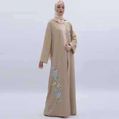 Вышивка абайя Турция мусульманское хиджаб платье кардиган кимоно Абая для