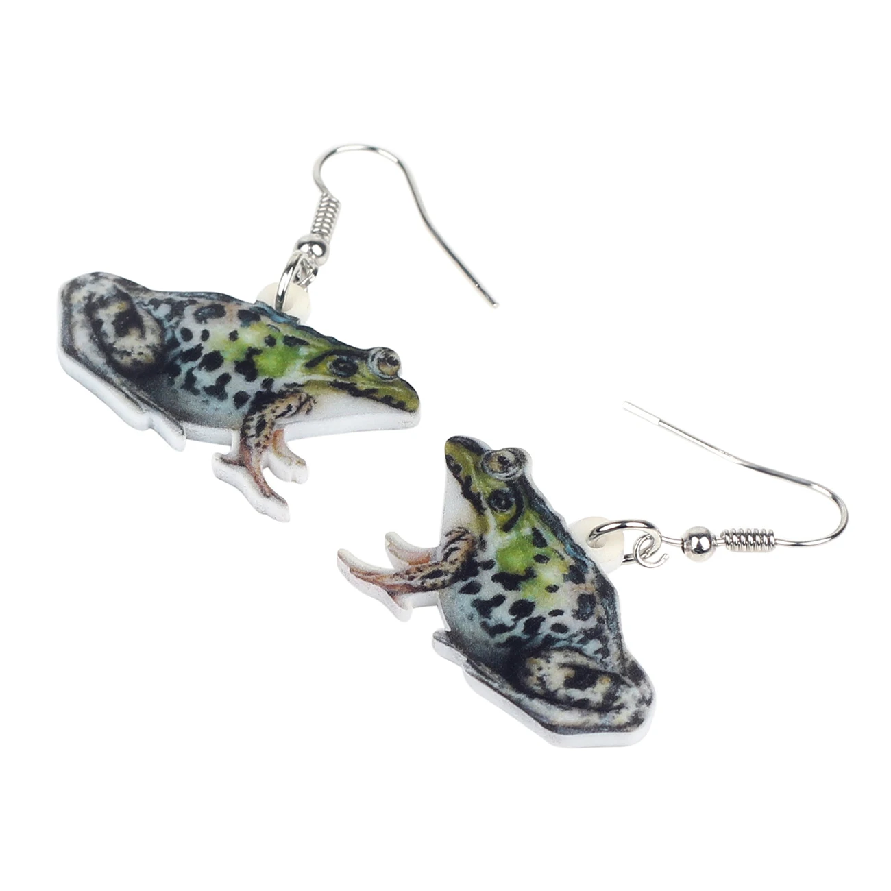 Bonsny массивные акриловые серьги-подвески в форме капли виде пятнистой лягушки
