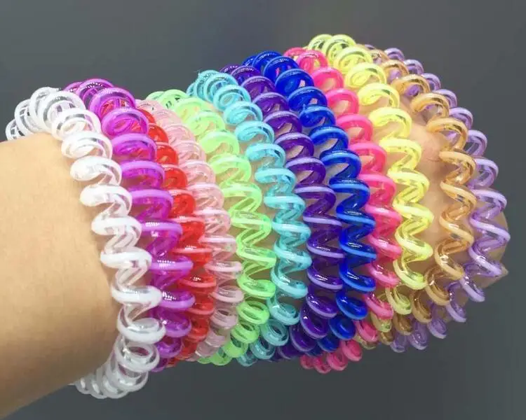 6 шт./лот случайный цвет телефонная проволока эластичные резинки для волос