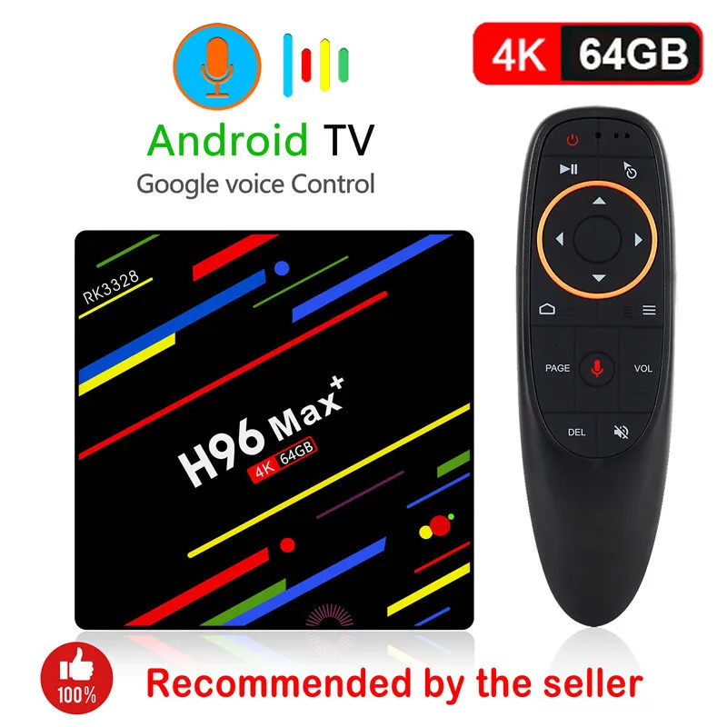 voice 4G 64G H96 MAX PLUS ТВ приставка RK3328 Smart 4K HD 4G 64G Android 8,1 четырехъядерный Google Голосовое управление плеер Settop BOX с подсветкой клавиатуры - Цвет: voice 4G 64G