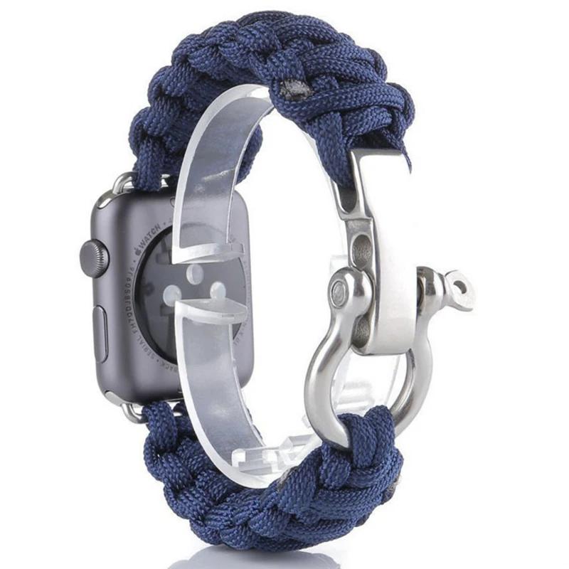 Тканый нейлоновый ремешок для apple watch series 4 42/38/44/40 мм парашютный шнур часов iwatch