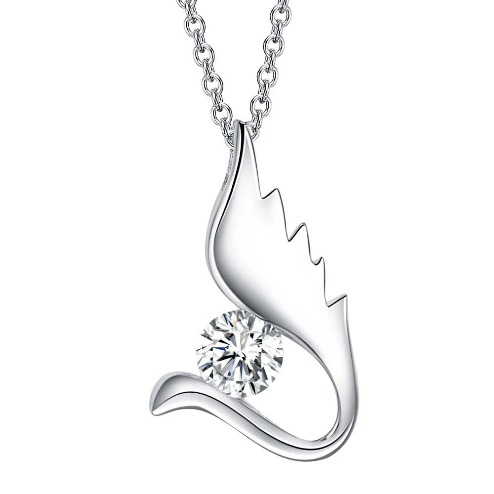 bling zircon wing angel sterling-silver-jewelry Necklace New Sale silver necklaces &amp pendants /OZHUYHTS NXVKWUOA | Украшения и