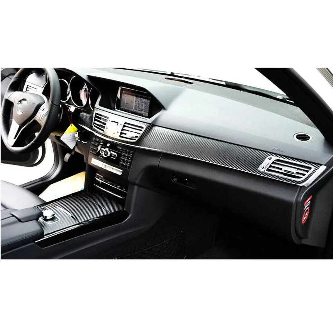

Sticker Car Centre Console Set For Mercedes Benz Carbon Fiber 2014-2016 8pcs Per Interior Styling A