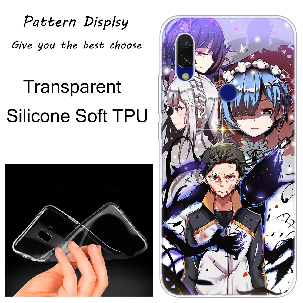Аниме ReZERO Ram Rem Популярный силиконовый чехол для Xiaomi Redmi K20 7 7A 5 5Plus 6 6A S2 Note 8 7 6 5 Pro Модный чехол