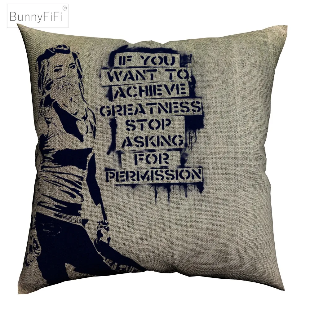 Чехол для подушки Banksy Keep It Real Art декоративное хлопковое белье 45x45 см дивана