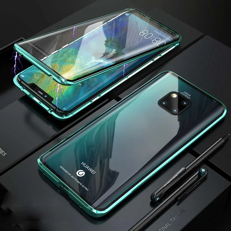 Роскошный Алюминиевый металлический магнитный чехол для Huawei Mate20 Mate20Pro 360