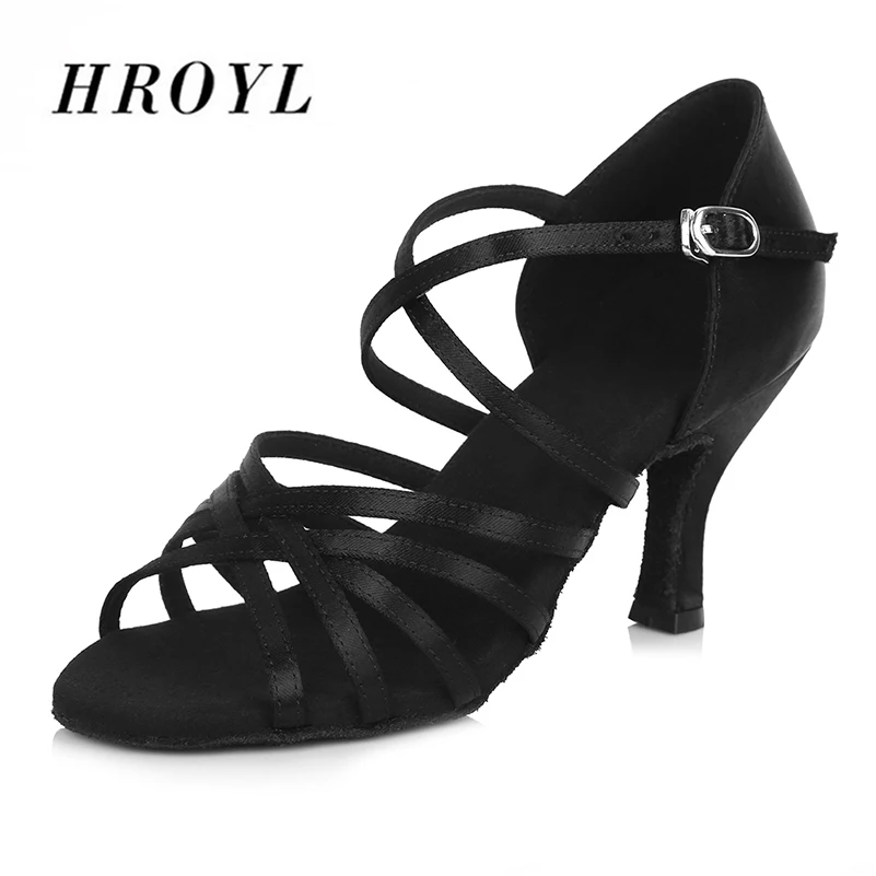 High quality Black color Satin Latin dance shoes women ballroom dancing high heel | Спорт и развлечения
