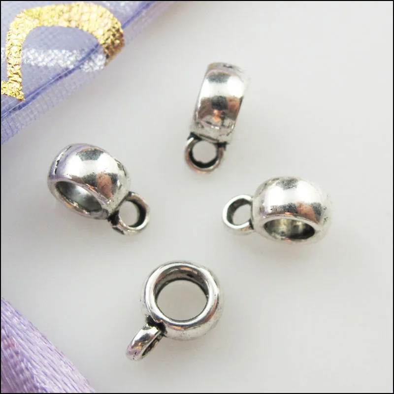 Модные 80 шт. тибетский серебристый маленький Подвески Европейский дужки бусины