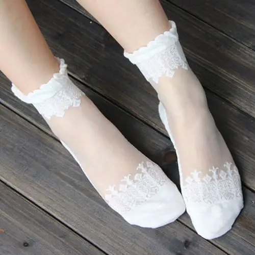1 пара повседневных носков ультратонкие прозрачные удобные кружевные эластичные