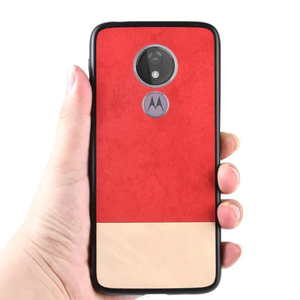For Motorola Moto G7 /G7 Play Power Case Fashion Splice Double Color Slim Hybrid PC TPU PU Leather Phone Back Cover |