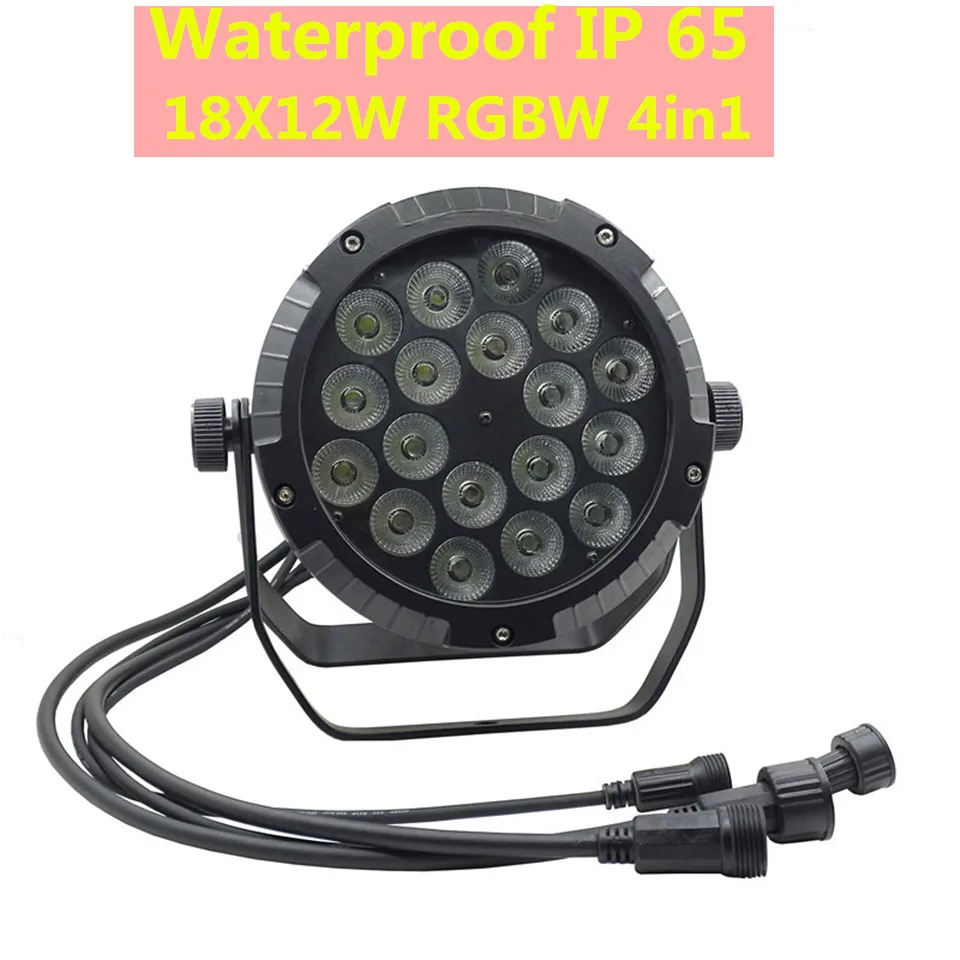 

IP65 Waterproof LED Par Light 18x12W RGBW 4in1 LED Par DMX512 Control Professional Stage DJ Equipment Disco Lights