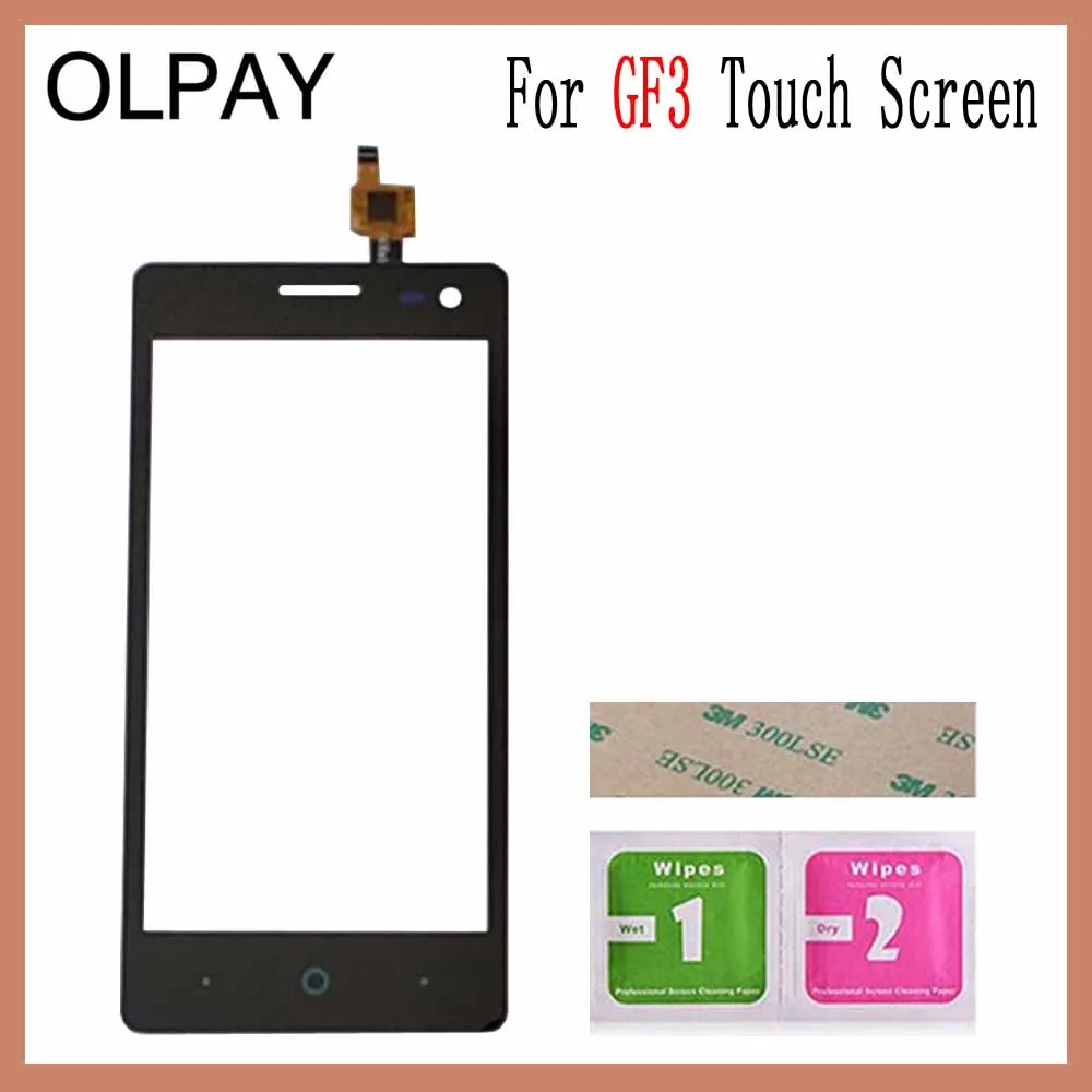 Black No Tools OLPAY 4,5 ''сенсорная панель для zte Blade GF3 GF 3 сенсорный экран стекло дигитайзер панель объектив сенсор стекло Бесплатный клей+ салфетки - Цвет: Black No Tools