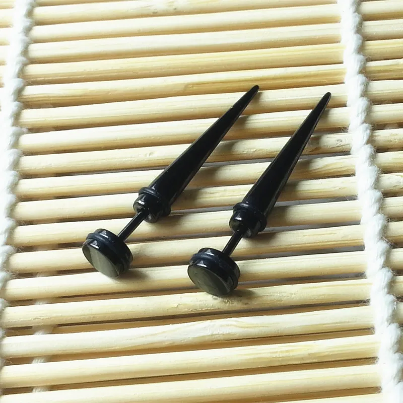 Модные серьги-шпильки с черным покрытием из нержавеющей стали длинные