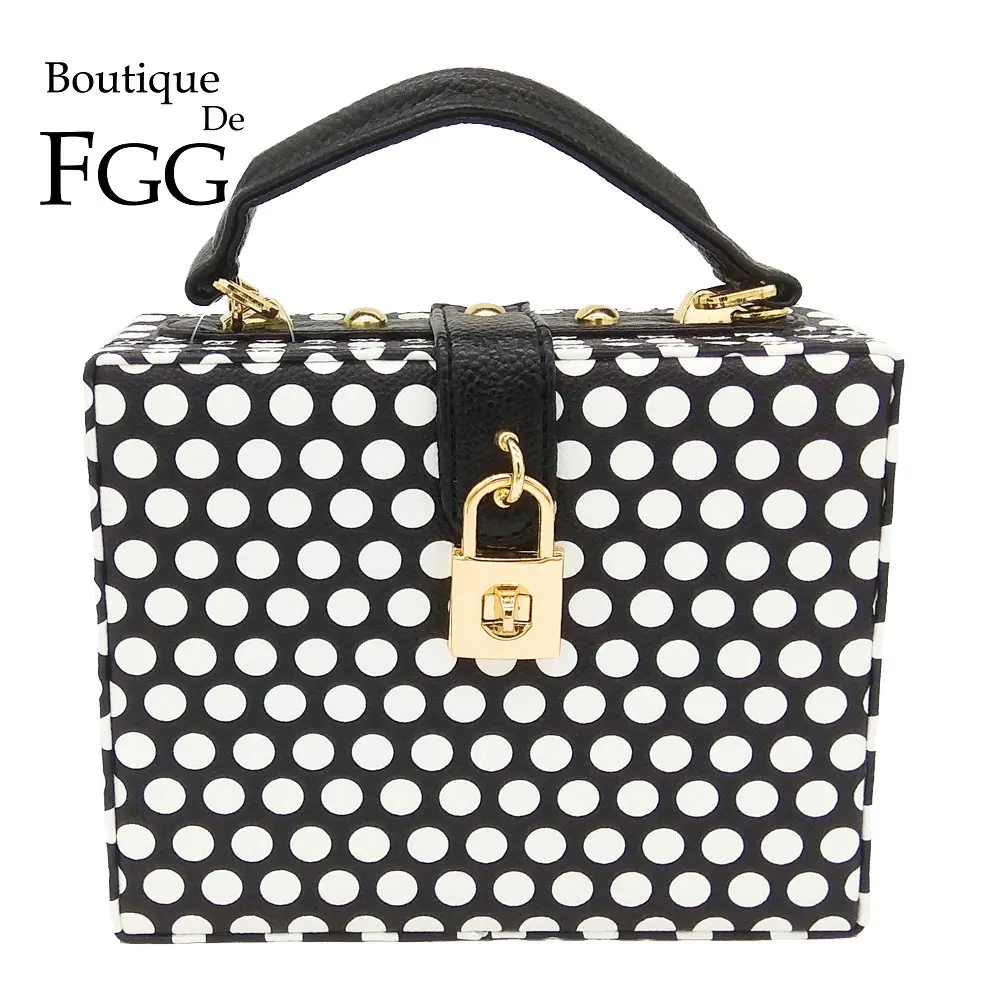 Модные женские сумки через плечо в горошек от Boutique De FGG и сумочка клатч