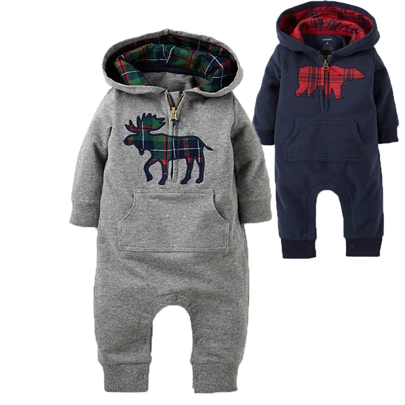 Baby Rompers 2016 Fashion Brand Ropa De Bebe Long Sleeve Hooded Cotton Costume Spring Autumn Romper Newborn Clothes | Детская одежда и