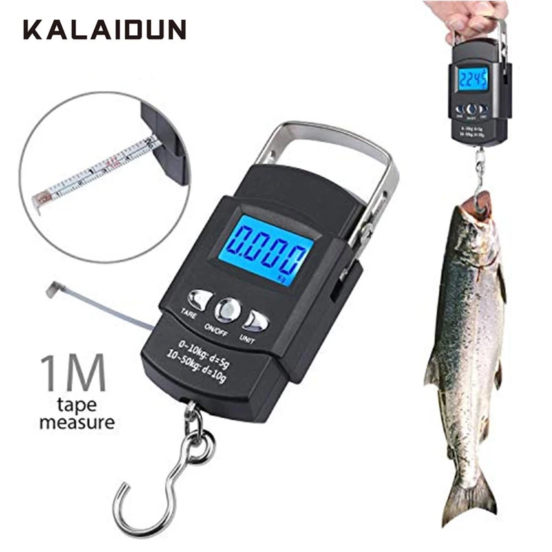KALAIDUN 50кг/110LB 10 г цифровые весы шкала подвесного крючка ЖК дисплей Электронный