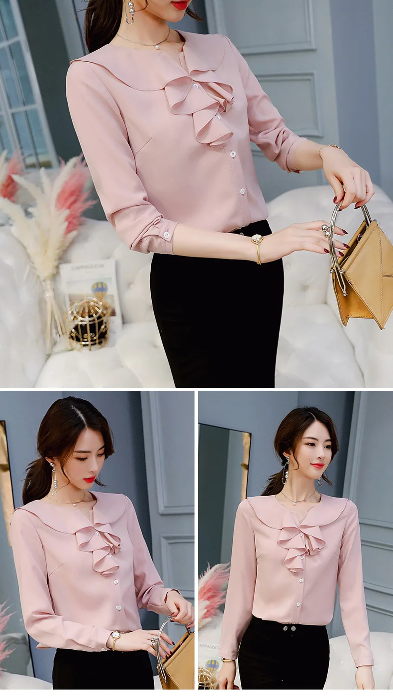 New Women's Blouse Spring Autumn Shirt Summer Fashion Long Sleeve Shirts Plus Size Womens Tops Elegant Blouses Ladies Top