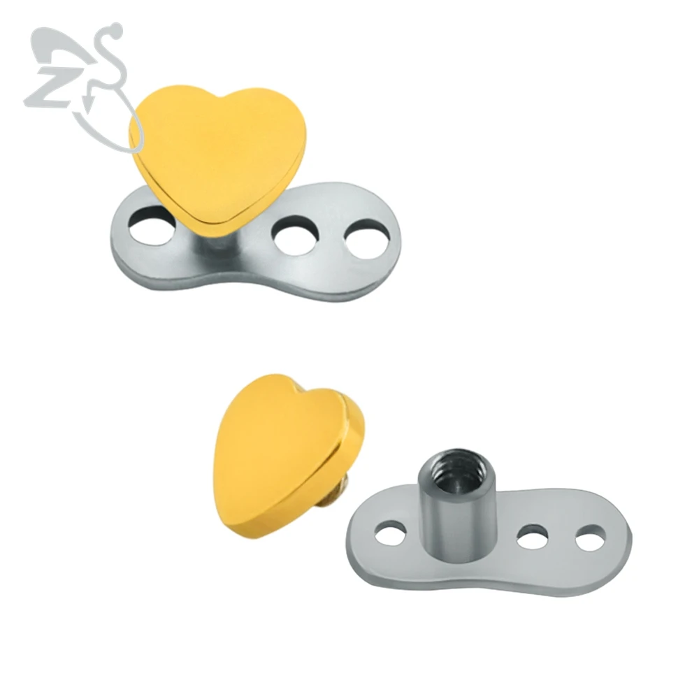 Милое желтое маленькое сердце Кожный Якорь хирургическая стальная внутренняя