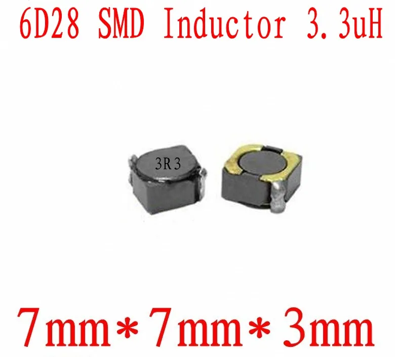 Новые SMD индукторы 6D28 1000 мкГн 3R3 чип индуктор 7*7*3 мм Защитная индуктивность
