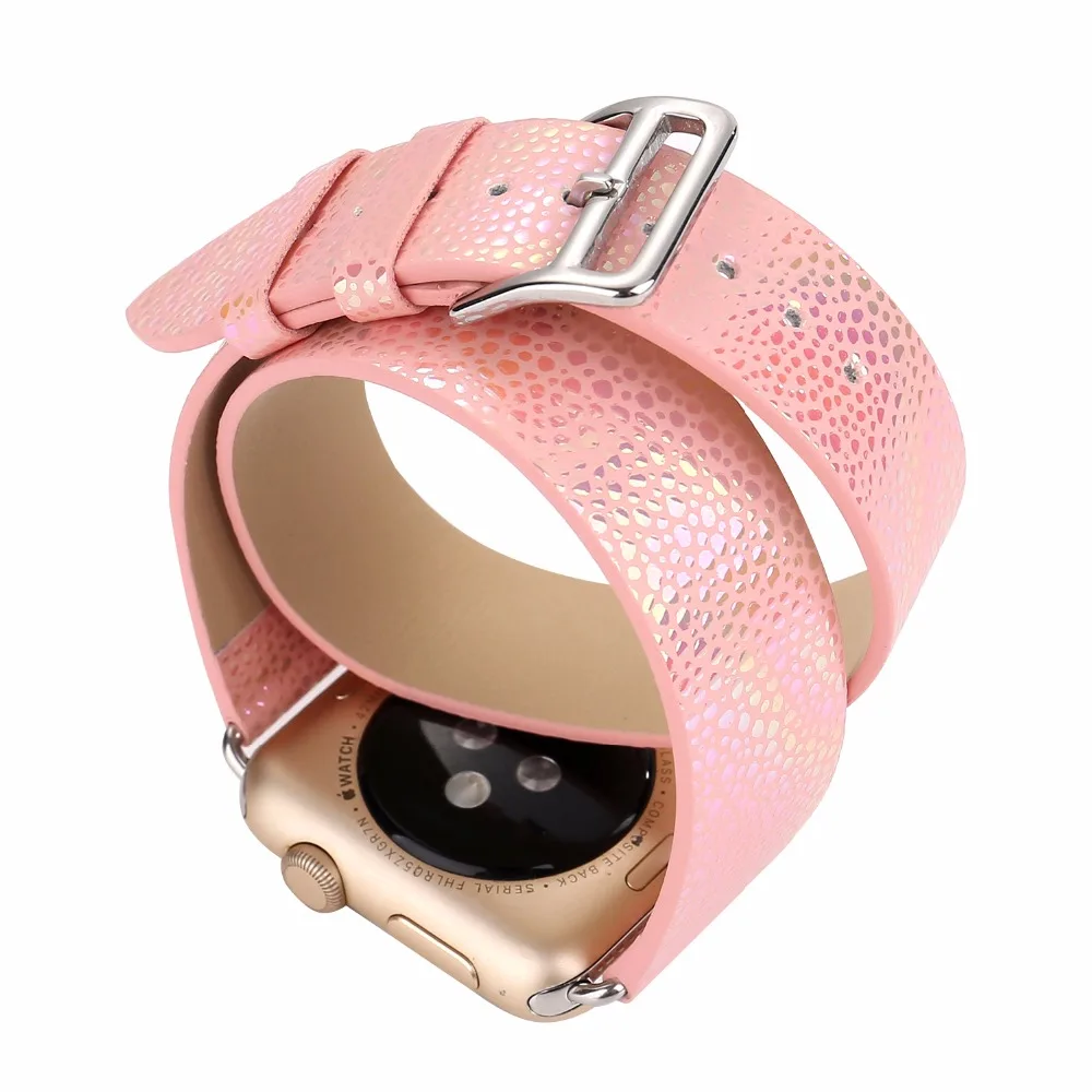 Ремешок из натуральной кожи для Apple iWatch Double Tour 38 42 мм|Ремешки часов| |