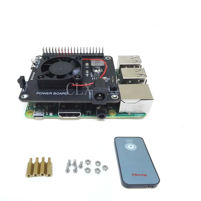 Плата питания DockerPi для Raspberry Pi 4B & 3B + и всех платформ питания с безопасным отключением, плата расширения вентилятора автоматического охлаждения