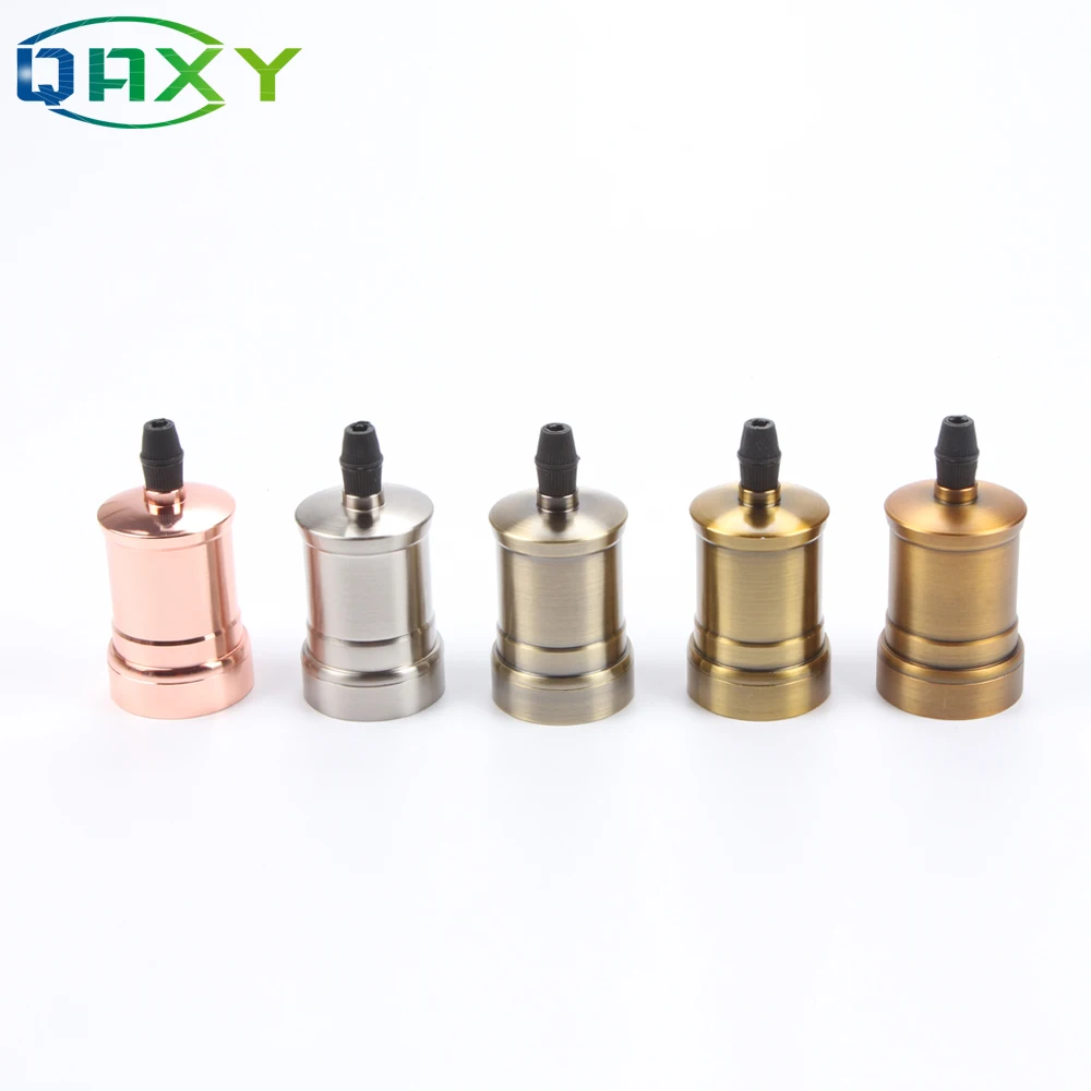 

110V-240V E27 Classic Vintage Edison Lamp Holder Lamp Socket Bulb Base Silver/Copper/Rose Gold Lamp Socket For Table Lamp[D3502]