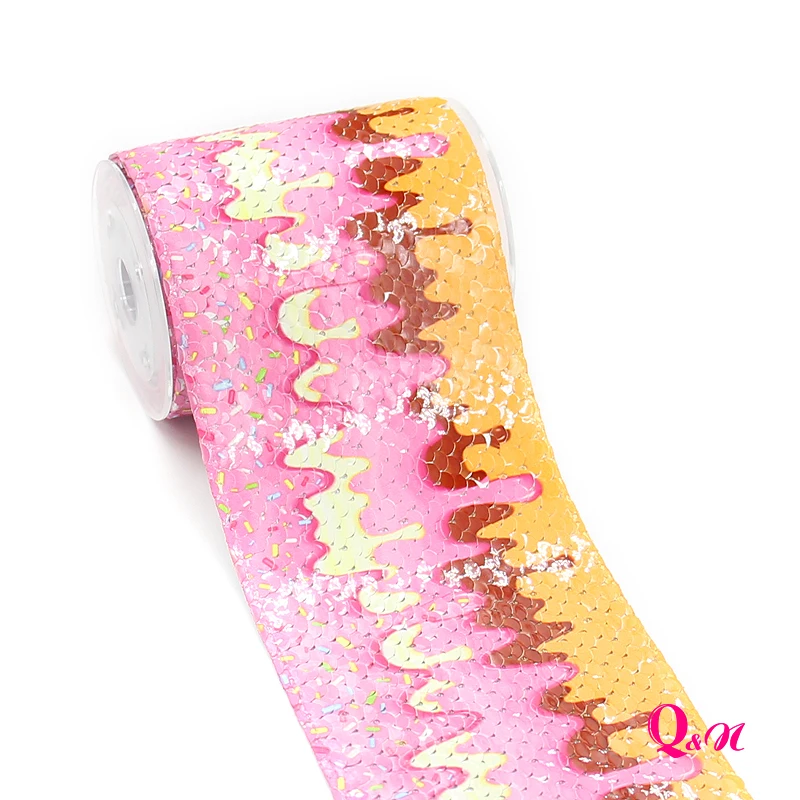 3 &quot75 мм 2 ярдов конфеты десерт печатных двойной Реверсивный золото и серебро