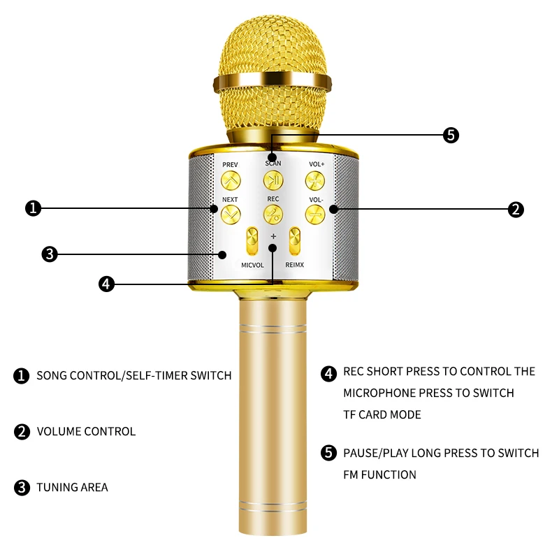 Микрофон беспроводная Bluetooth микрофон, чтобы петь для компьютера в любое время можно петь микрофон караоке