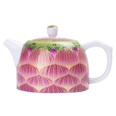Jingdezhen эмалированный керамический чайник с ручной росписью золотой Шелковый