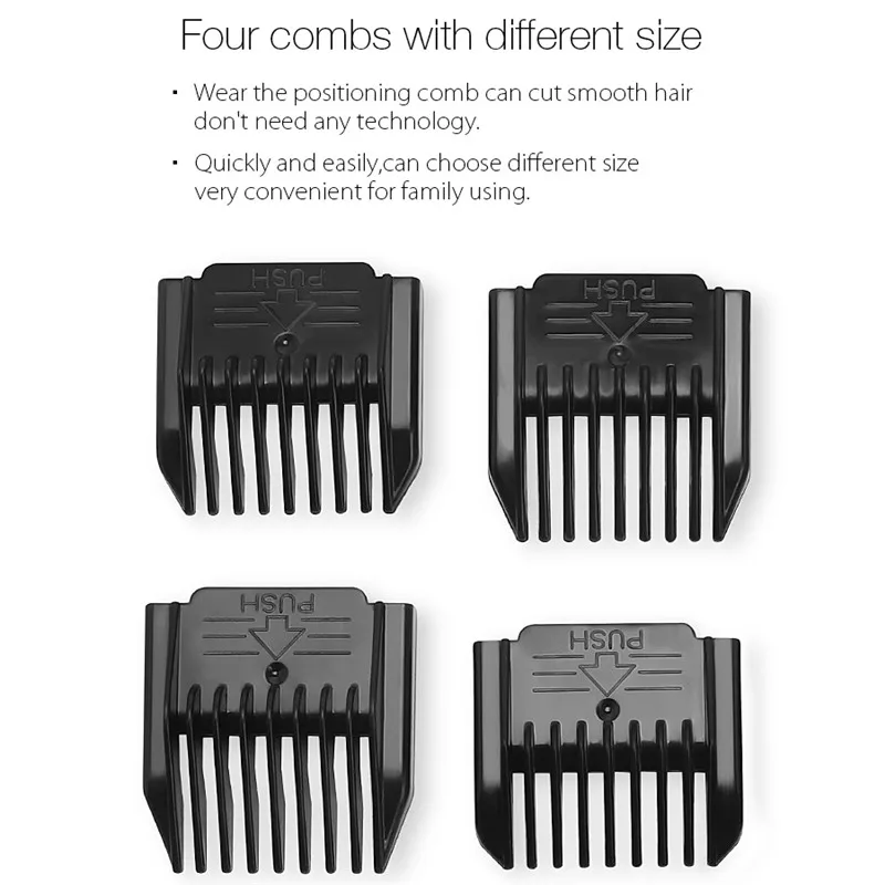 Digoo BB-T1 USB Professional Adjustable Ceramic Blade Electric Hair Trimmer Rechargeable Hair Clipper 4X Extra Limiting Comb Men