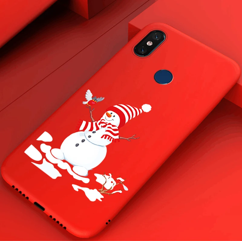 EiiMoo Silicone Phone Case For Xiaomi Mi 8 SE Mi8 Lite Soft Christmas Pattern Cover 6 A2 6X Pocophone F1 | Мобильные телефоны и