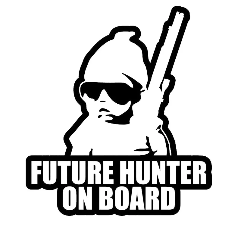 13 5*15 2 см автомобильная наклейка FUTURE HUNTER ON BOARD декоративная крутая Виниловая для