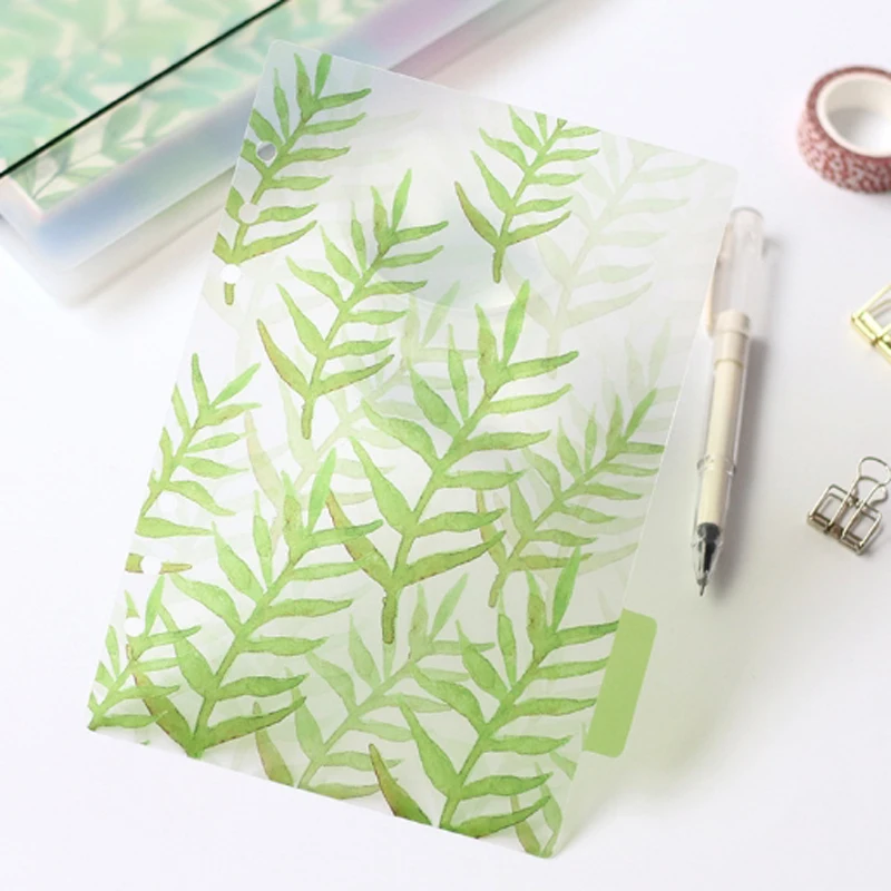 PP Transparent 6 Hole Color Index Page Hand Ledger A5A6A7 Loose Leaf Separator Calendar Plate | Канцтовары для офиса и дома