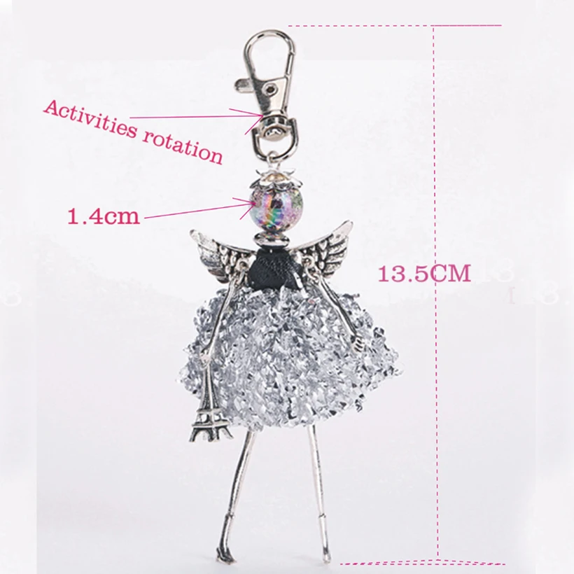 wholesale 10 pieces// YLWHJJ new angel wings handmade doll keychain cute girl fashion car pendant female jewelry free shipping | Украшения