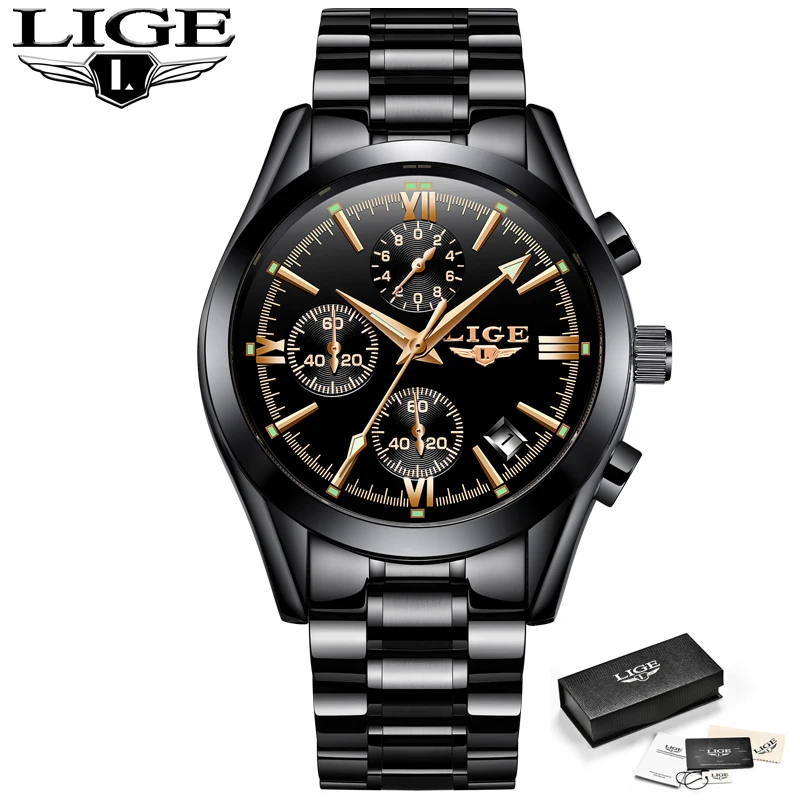 Relojes Hombre 2018 новые LIGE мужские часы Лидирующий бренд Роскошные Модные Бизнес