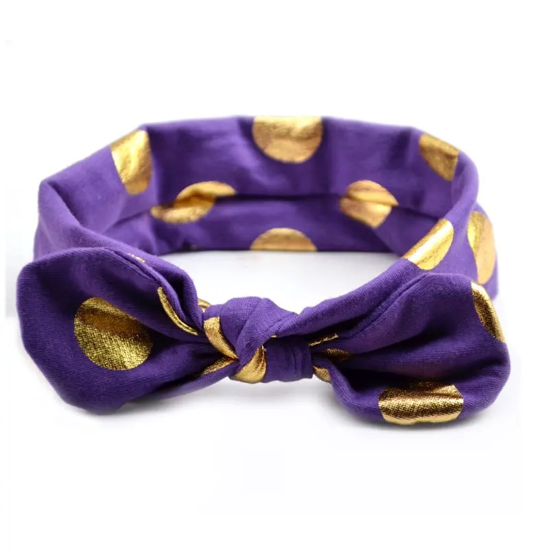 2016 new baby knotted headband children's golden dots rabbit ears hair accessories with | Детская одежда и обувь