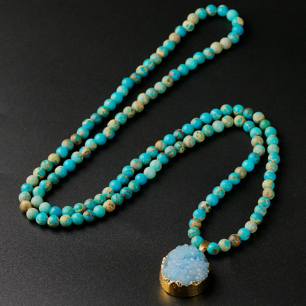 Бусины из натурального морского отложения 6 мм Императорский камень с подвеской