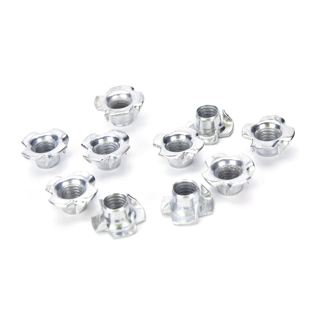 SHGO-T Nut Zinc Plated 4 Prong Tee Nuts Fasteners M10x1.5mm 20 Pcs | Обустройство дома