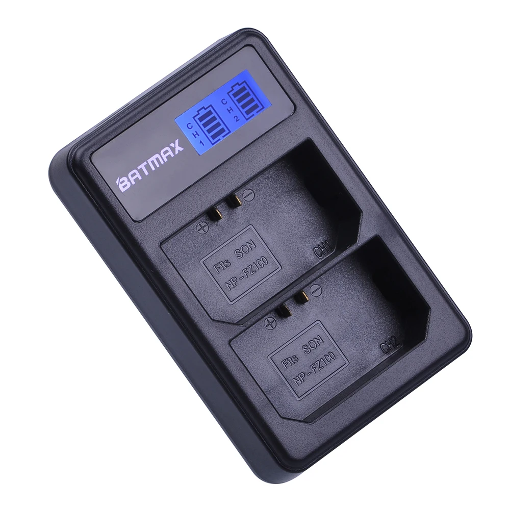 Batmax 1pc NP-FZ100 NP FZ100 NPFZ100 LCD Display Dual USB Battery Charger for Sony Alpha9 A9 Alpha9R A9R Camera | Электроника