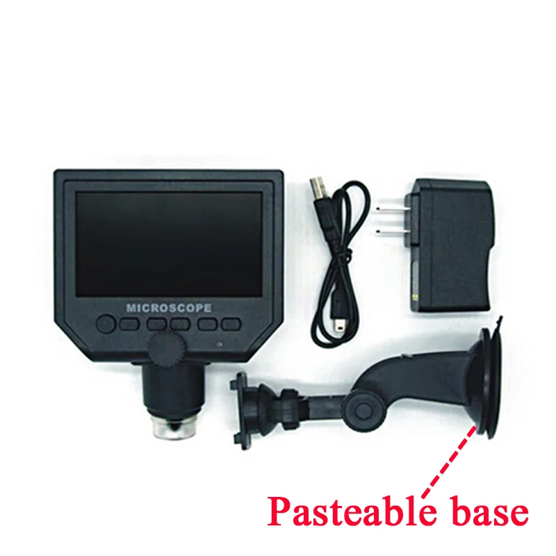 Pasteable base Jiguoor портативный 600X4," ЖК-цифровой микроскоп 8 светодиодный электронный видеорегистратор микроскопы с HD 3,6 мегапикселей - Цвет: Pasteable base