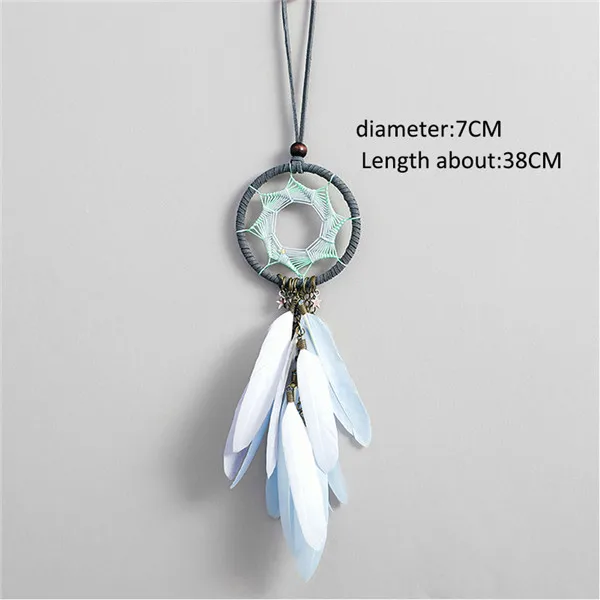 Nordic small dream catcher car dream catcher handmade dreamcatcher white moon dreamcatcher gift for girls for kids for women - Цвет: Синий