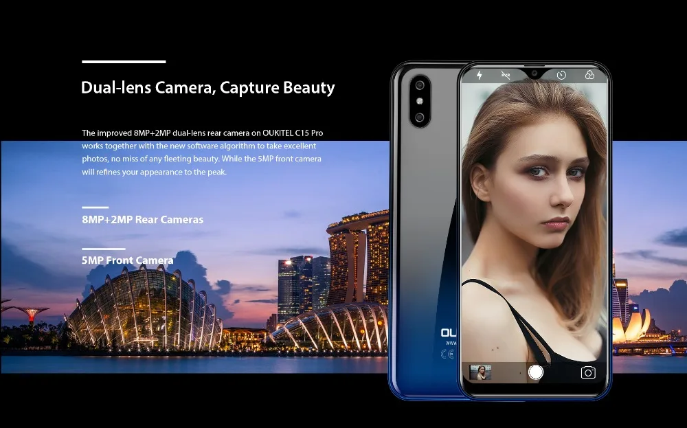 OUKITEL C15 Pro 6,0 HD дюймов 2 ГБ 16 ГБ Android 9,0 мобильный телефон MT6761 отпечаток пальца лица ID 4G LTE смартфон Капля воды экран