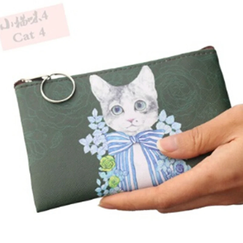 Мультяшное портмоне кошка детский клатч Kitty маленькие женские кошельки для монет