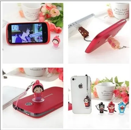 Cartoon Creative dual purpose Sucking disc Mobile phone stents Dustproof plug 3518DM | Мобильные телефоны и аксессуары